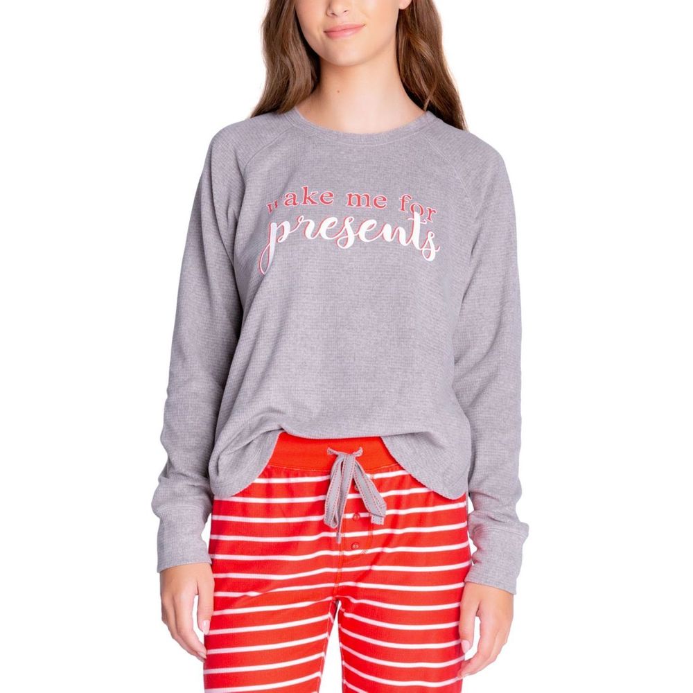 Insomniax Womens Printed Long Sleeve Pajama Top Only,1-Piece,Large
